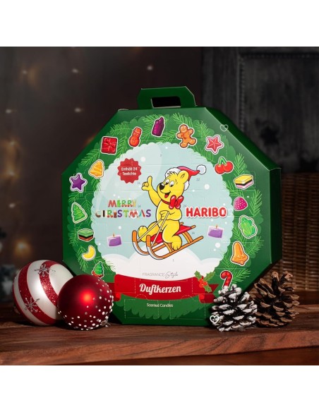 Calendrier de l'avent Haribo Bougie 2025 - Bougies Parfumées