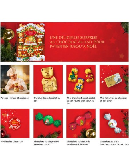 Calendrier de l'avent 2025 Lindt Ours - 24 Chocolats