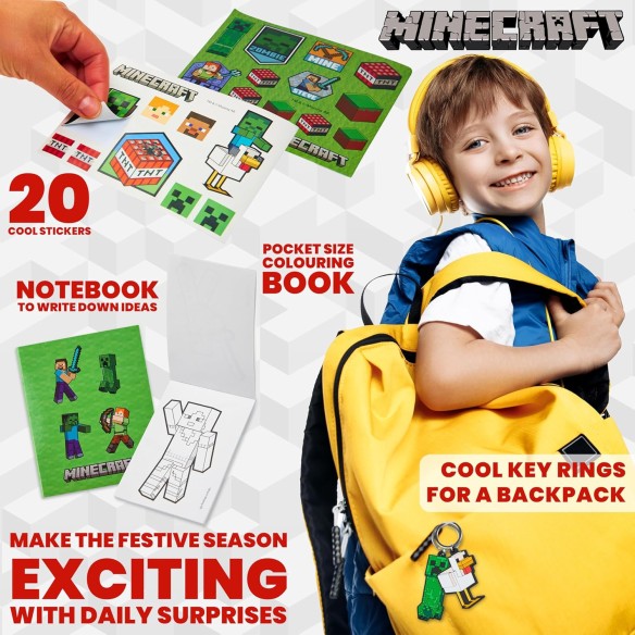 Calendrier de l'avent 2025 Minecraft Papeterie - Enfant