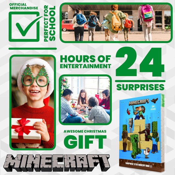 Calendrier de l'avent 2025 Minecraft Papeterie - Enfant