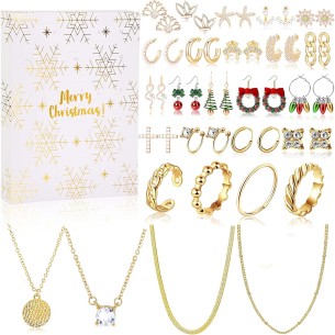 Calendrier De L'Avent Bijoux 2025 Pour Femme/fille - 22 Perles Bleues + 2 Bracelets - Kit Création DIY - Cadeau De Noël, Anniversaire, Idée Compte à Rebours