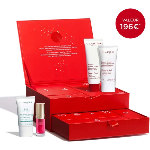 Calendrier de l'avent 2025 Clarins 12 Jours - Promo