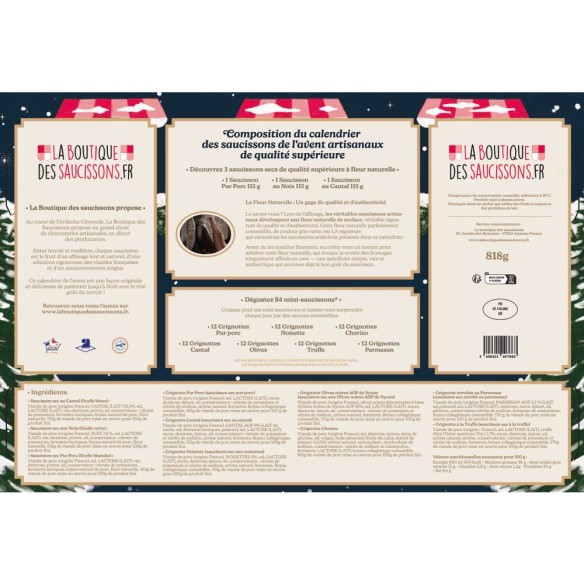 Calendrier de l'avent 2025 Saucissons De L'Avent - 63 Saucissons