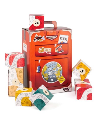 Calendrier de l'avent Tour Du Monde Des Saveurs 2025 - 24 Gourmands - Bienmanger